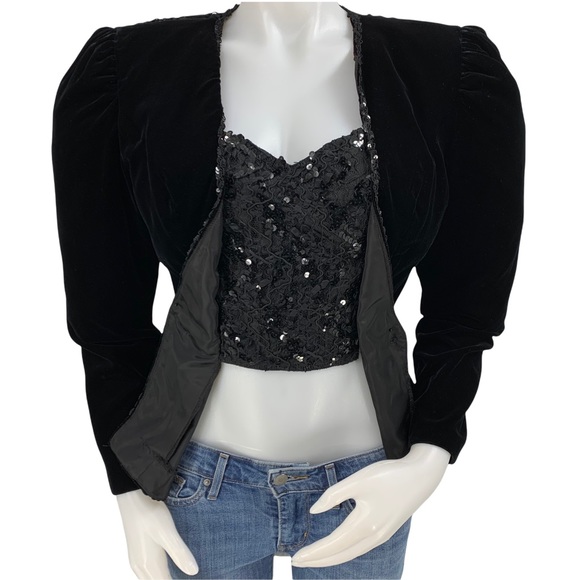 Vintage- Exquisite Rich Black Jacket- Made in the USA Union Made - Picture 6 of 14